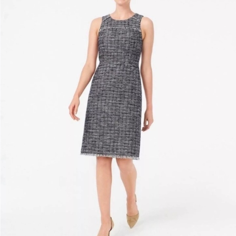 J.Crew Tweed Fringe Sheath Sleeveless Dress Sz 2